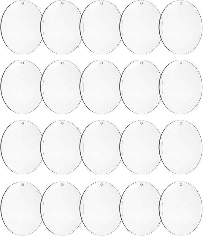 4Inch Round Acrylic Blanks Ornament 20Pcs Clear Acrylic Disc Circle | by Senbota