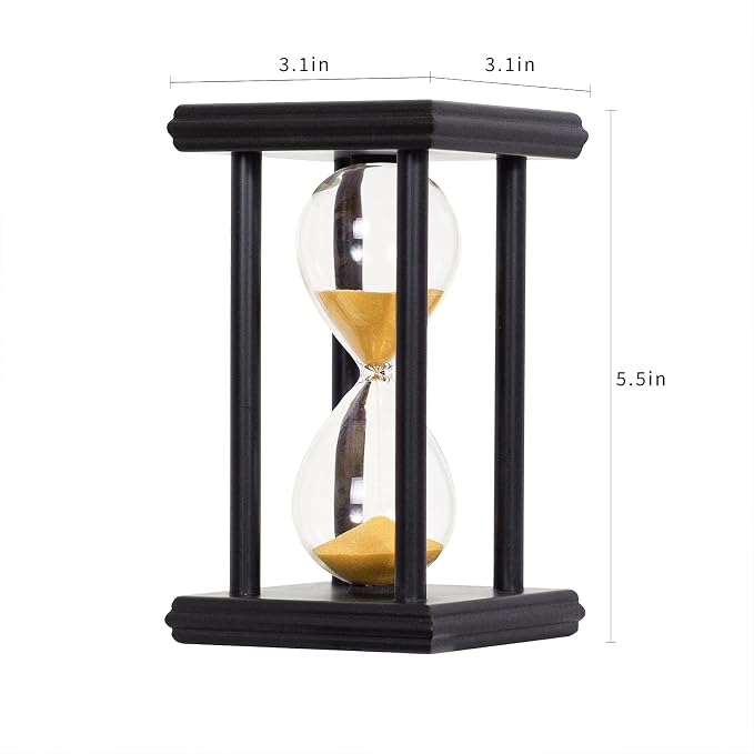 BELLAWARE Hourglass Timer with Golden Sand, 15 Minute Wooden Sand Timer | - Image 5