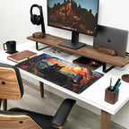 Mechanical Cattle Black Cat Desk Mat Vintage Sunset XXL Large Mouse Pad Laptop - Image 3