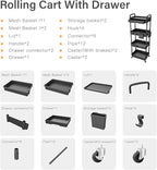 4 Tier Rolling Utility Cart - Image 4