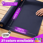 PerkHomy Navy Blue Kraft Paper Roll 17.5" x 760" - Image 2