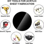 5Pcs Black Acrylic Plexiglass Sheet Disc, 8 inch Dia Plexiglass Acrylic Panels - Image 4