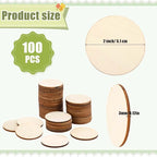 100 Pieces Unfinished Wood Circles - Image 2