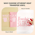 HTVRONT Baby Pink Heat Transfer Vinyl, 13 Pack | Pink Iron on Vinyl Sheets - Image 2