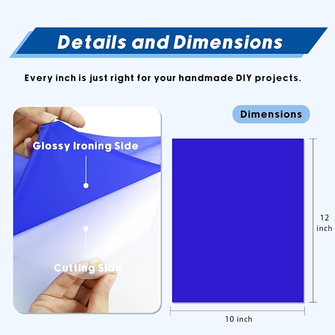 HTV Heat Transfer Vinyl, Dark Blue 12pcs 12" x 10" Iron-on Vinyl | Iron On Vinyl - Image 2