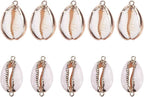 SUNNYCLUE 1 Box 10Pcs Oval Ocean Beach Spiral Seashells Craft Charms Connectors by SUNNYCLUE