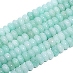 Songxi 5x8mm Natural Light Green Stone Rondelle Beads, Gemstone - Image 2