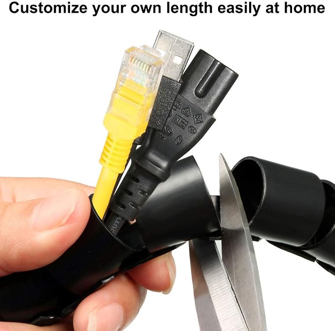 uxcell 10mm Flexible Spiral Cable Wrap Wire Cord Wraps Computer Manage Cord 9M - Image 2