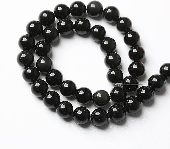 90PCS 4mm AAA Natural Black Obsidian Stone Beads Gemstone Round Loose Beads - Image 6