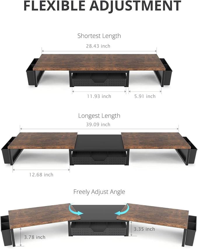 OPNICE Desk Organizers and Accessories, Dual Monitor Stand Riser - Image 7