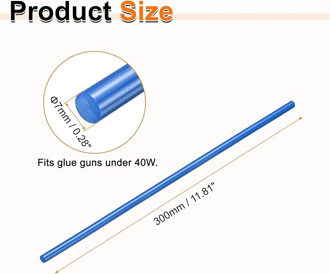 HARFINGTON 10pcs Hot Glue Sticks 0.28" Dia x 11.81" Long EVA Mini Hot Melt - Image 2