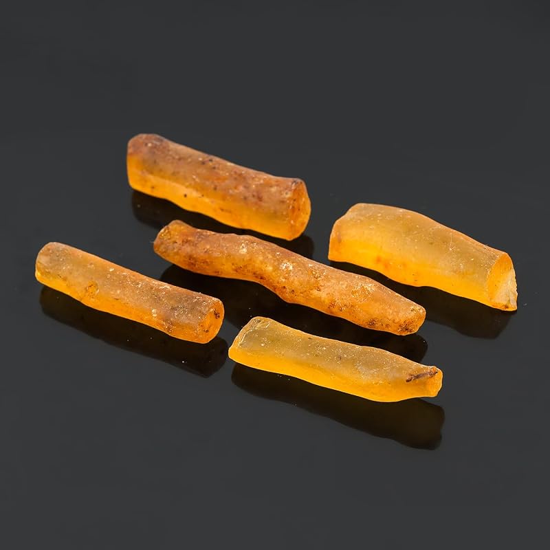 ColouredRocks 5pcs Long Amber Crystals, Raw Stones, Rough Gemstones, Jewelry - Image 3