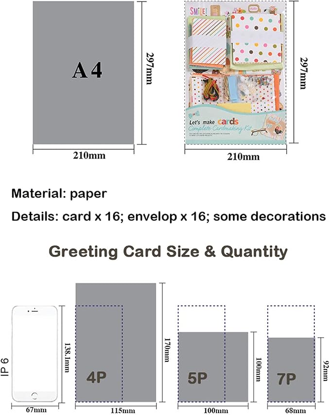 Huralona Handmade DIY Greeting Card Kits includes 16 Blank Cards 16 Colorful - Image 5