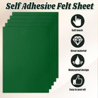 Biaungdo 6 Pcs 8 x 12 Inch Felt Fabric Sheets, Dark Green Square Felt Sheet | - Image 6