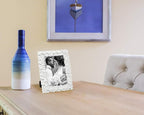 Laura Ashley 5x7 White Flower Textured Hand-Crafted Resin Picture Frame w/Easel - Image 4