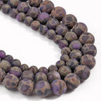 6mm Matte Purple Cloisonne Jasper Bead, 15-Inch Matte Round Loose Stone Beads - Image 5