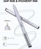 JusArt Fineliner Pens, 0.25mm Ultra Fine Point Pens 01, No Bleed, Waterproof - Image 9