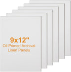 6 Pack 9 x 12 Inch Oil Primed Archival Linen Panels 11oz Painting Oils Panels by Unknown