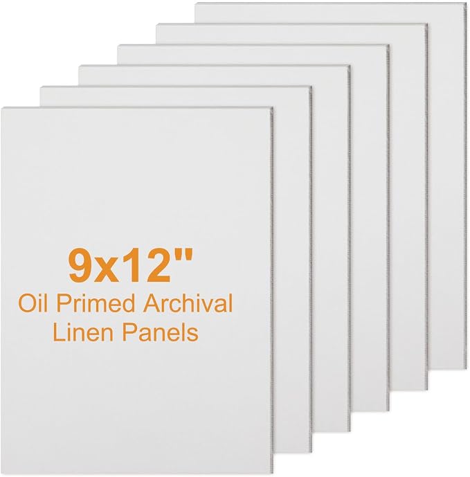 6 Pack 9 x 12 Inch Oil Primed Archival Linen Panels 11oz Painting Oils Panels by Unknown
