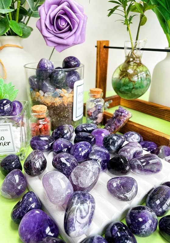 DUQGUHO Amethyst Healing Crystals Stones Set Natural Bulk Crystals Tumbled - Image 2