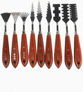 NWFashion Wood Handle Palette Knives 9 Piece Create Texture Spatulas by NWFashion