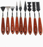 NWFashion Wood Handle Palette Knives 9 Piece Create Texture Spatulas by NWFashion