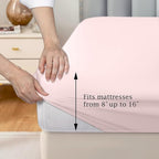 FreshCulture Pure Cotton Fitted Sheets Twin XL Size, 300 Thread Count Percale - Image 3