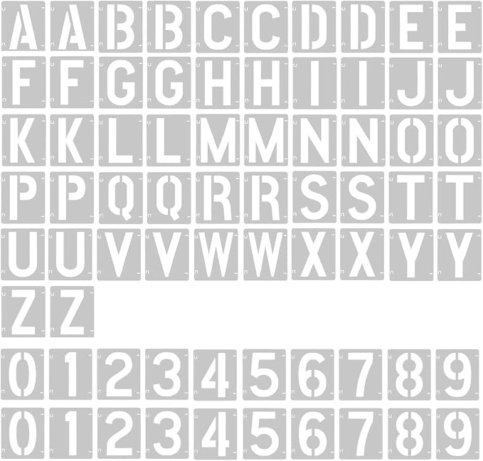 2 Pack - 6 Inch Letter Stencils Set, 72 Reusable Stencils by Vomulato