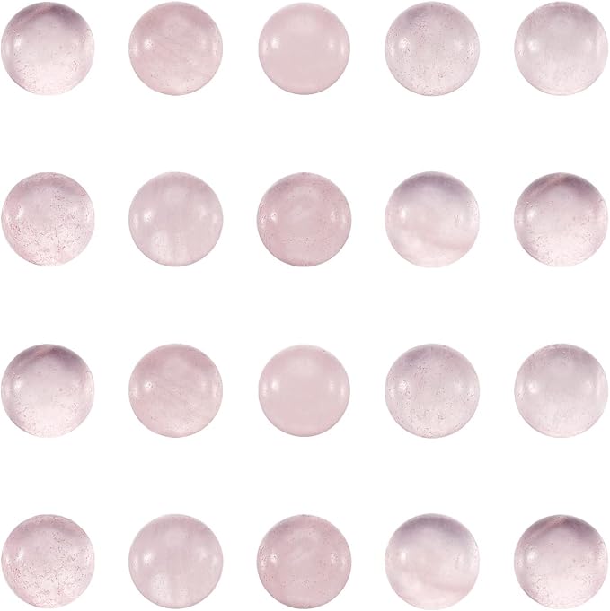 FASHEWELRY 100Pcs Natural Rose Quartz Cabochons Flat Back Gemstone Cabochons by FASHEWELRY