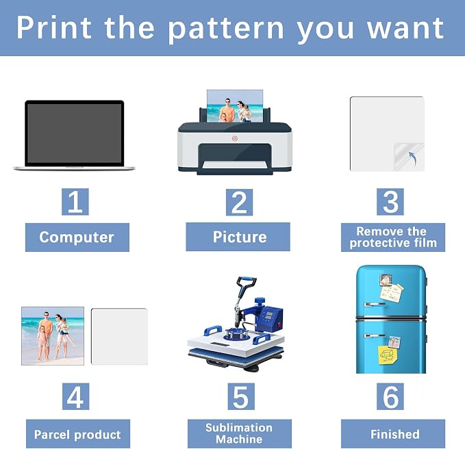 80PCS Sublimation Magnet Blanks 3x3 Bulk Square Produnts 40 Pcs Sublimation - Image 5
