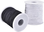 LUSTEMBER Elastic String for Bracelets, 2 Rolls 1 mm Sturdy Stretchy Elastic by LUSTEMBER