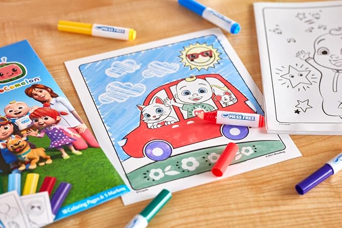 Crayola Cocomelon Color Wonder Coloring Set, Cocomelon Coloring Pages, Mess - Image 4