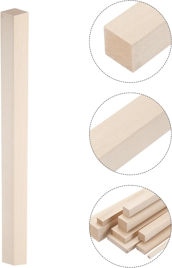 MECCANIXITY 6pcs Wood Sticks, 7/8"x 7/8" x 12" Rectangle Wooden Cube Wood - Image 3