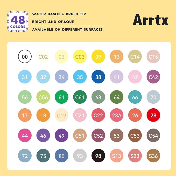 Arrtx 48 Colors Acrylic Marker, - Image 2