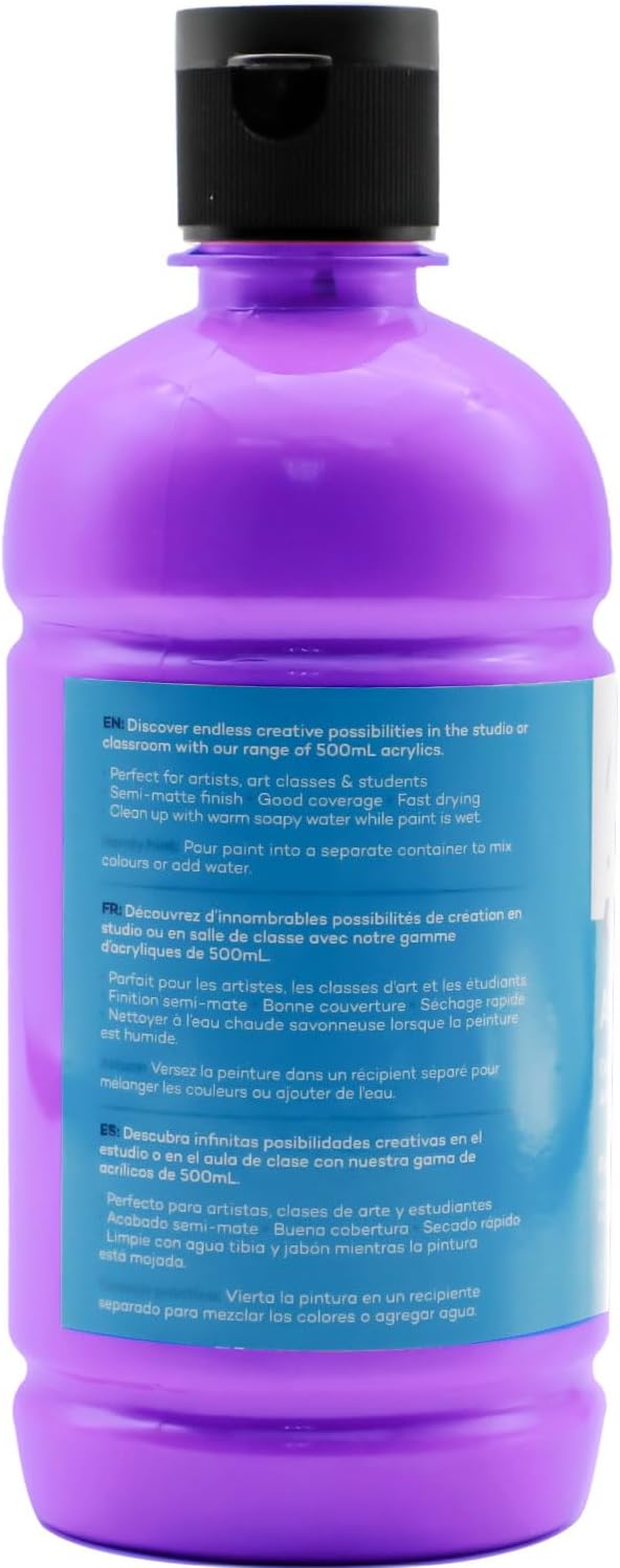 Mont Marte Signature Fluoro Purple Acrylic Paint, Semi-Matte Finish, 12 Colors - Image 5