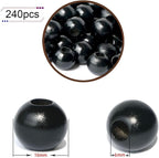 240Pcs Black Wood Beads 16mm for Craft Large Hole Wood Beads Hole:6mm - Image 2