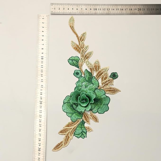 Vintage Rose Sew Lace Flower Embroidery Patches, - Image 2