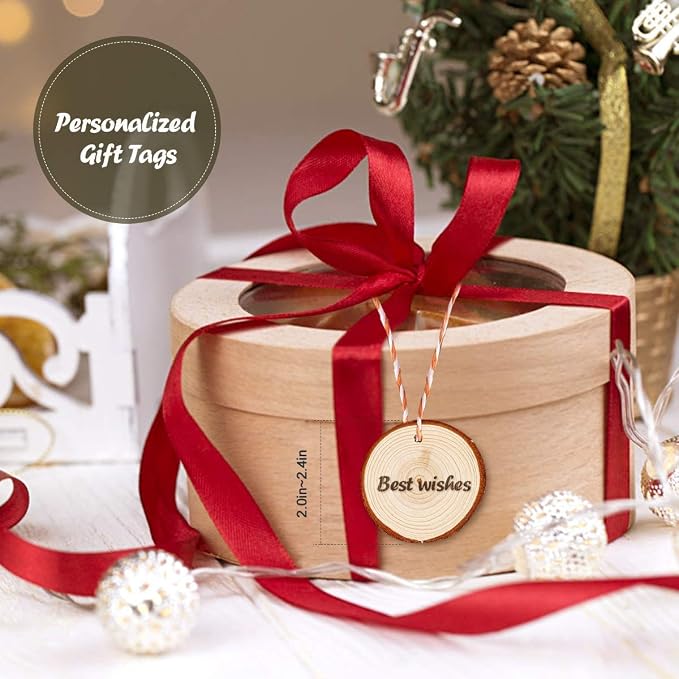 Unfinished Natural Wood Slices 20 Pcs 3.5-4 Inch Wood Coaster Sets Pieces Craft - Image 7