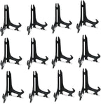 Artliving 7 Inch Black 12pcs/Set Plastic Easels Plate Display Stands Picture by Artliving
