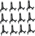 Artliving 5 Inch Black 12pcs/Set Plastic Easels Plate Display Stands Picture by Artliving