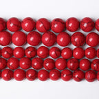 120PCS 6mm Natural Stone Beads Red Turquoise Gemstone Round Loose Beads - Image 2