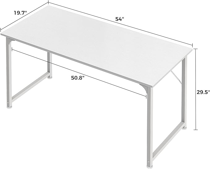 Huuger Computer Desk, 55 Inch Home Office Desk, Gaming Writing Work from Home - Image 3