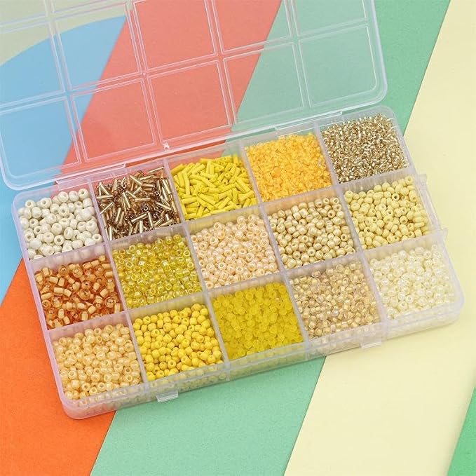15 Color Glass Seed Tube Bugle Beads Bracelet Jewelry Making Kit, small - Image 3