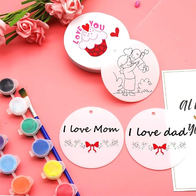 32 Pieces 2Inch Acrylic Keychain Blanks White Acrylic Ornament Blanks Bulk - Image 6