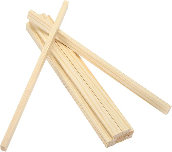 MECCANIXITY 10Pcs Wood Strips Slats, 5/32" x 3/8" x 8" Thin Wood Sticks Flat by MECCANIXITY
