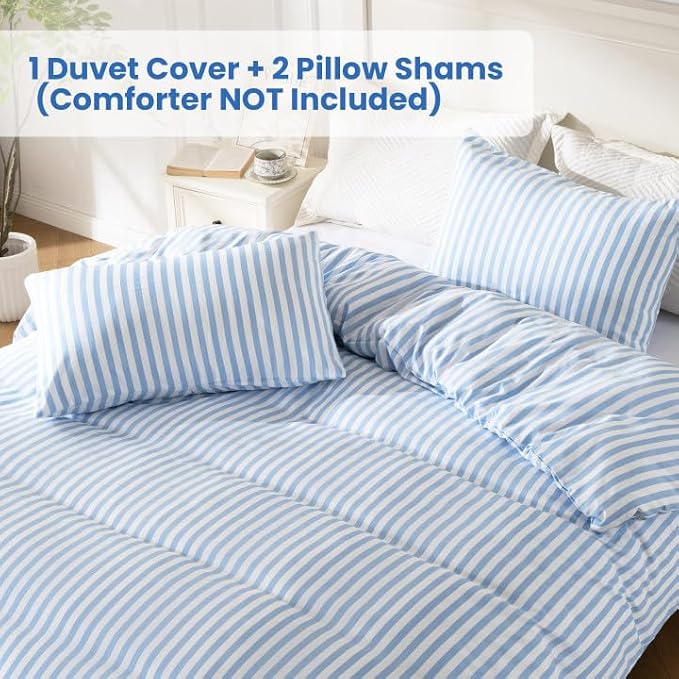 ROSE&RISY Blue King Duvet Cover Set, 3 Pieces Soft Bedding Set, Breathable and - Image 2