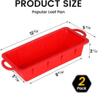 Vinino 2 Pack XLarge Nonstick Silicone Loaf Pans 12.5x5.5'' - Image 3