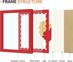 8x8 Picture Frame with Wavy Mat, Wooden Real Glass 8 x 8 Photo Frame - Image 5