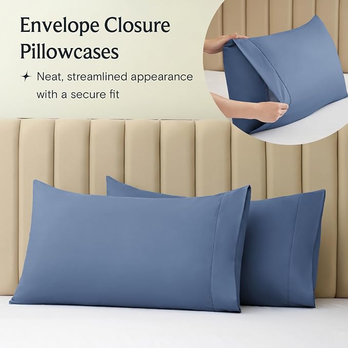 LuxClub 4 PC King Sheet Set, Breathable Luxury Bed Sheets, Deep Pockets 18" - Image 8