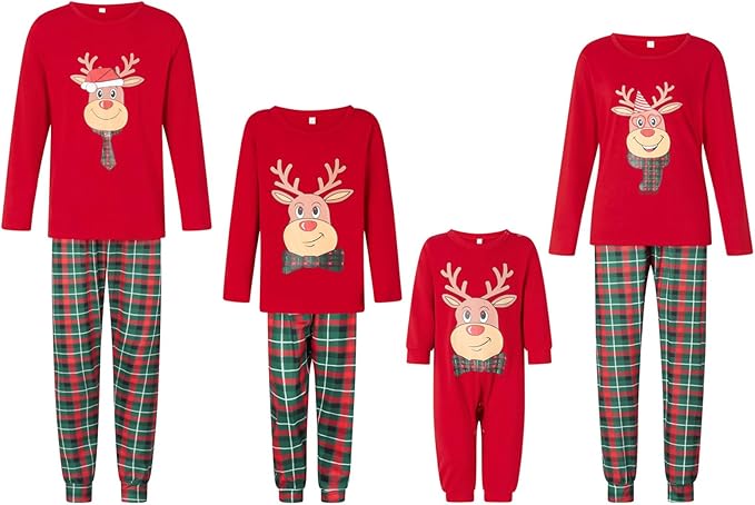 Awoscut Family Christmas Pajamas Matching Pajamas for Family, Xmas PJs Sets Holiday Sleepwear